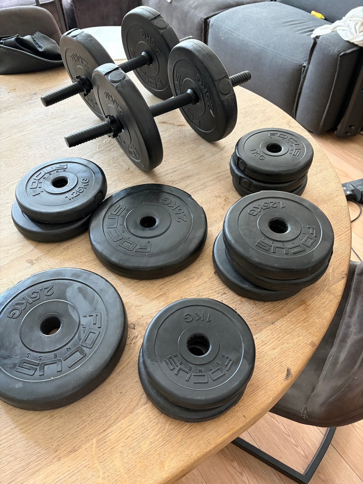 Verstelbare Dumbbell Set - Ideaal voor Thuis Training (26.25, Ophalen, Gebruikt, Armen, Halterset
