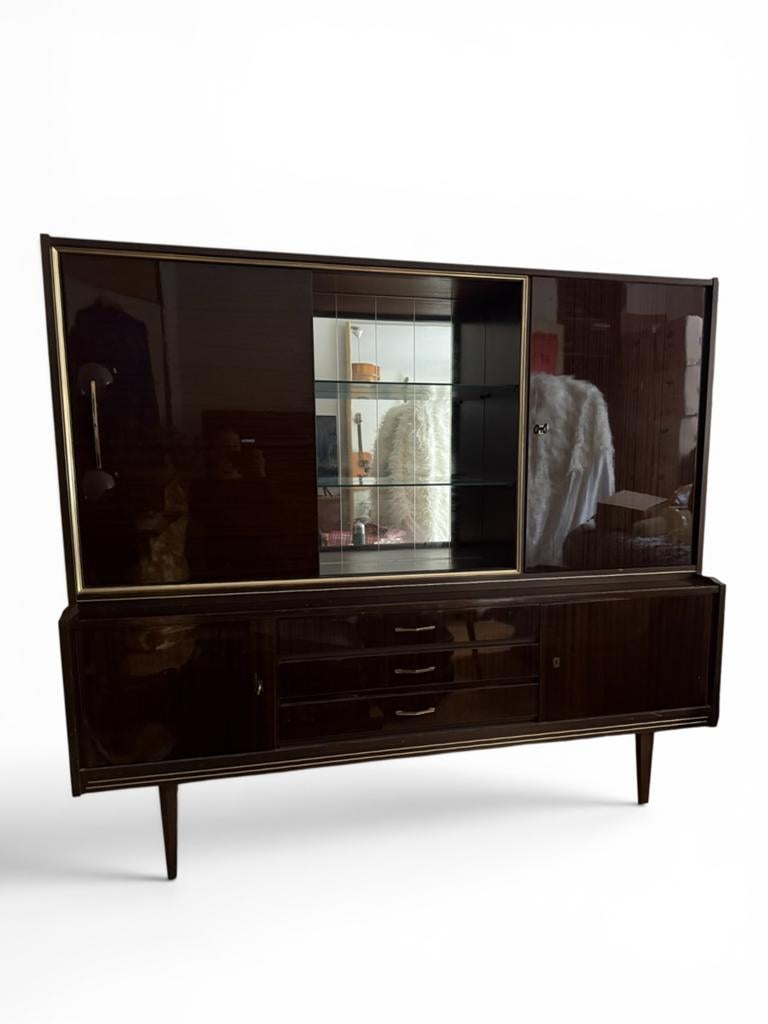 Vintage kast, Huis en Inrichting, Kasten | Vitrinekasten, Ophalen, Zo goed als nieuw, 25 tot 50 cm, 150 tot 200 cm