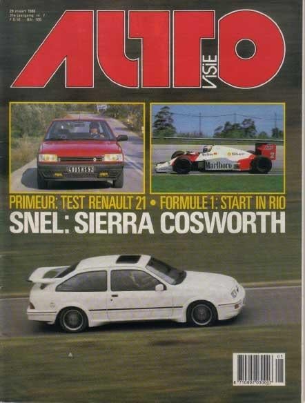 Autovisie 7 1986 : Ford Sierra RS Cosworth - Volvo P1800, Ophalen of Verzenden, Gelezen, Algemeen