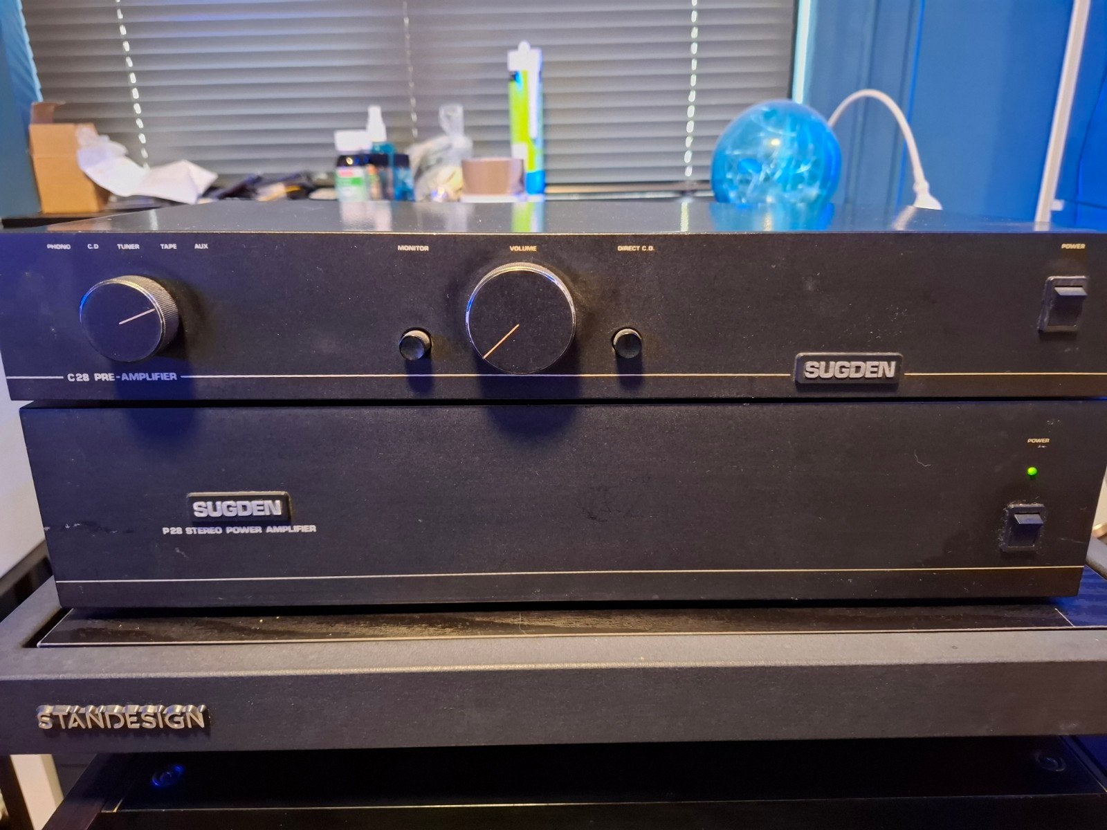 SUGDEN C28 VOORVERSTERKER + P28 EINDVERSTERKER  HIGH END, Gebruikt, 120 watt of meer, Stereo, Ophalen