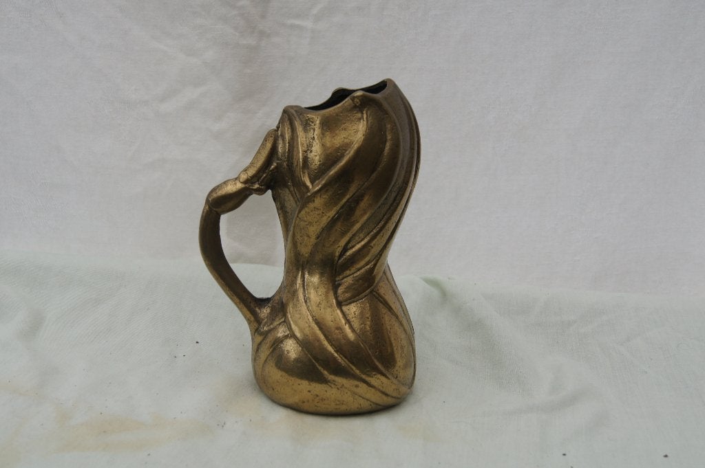 Antieke Art Nouveau messing Vaas/Kruik, Ophalen of Verzenden
