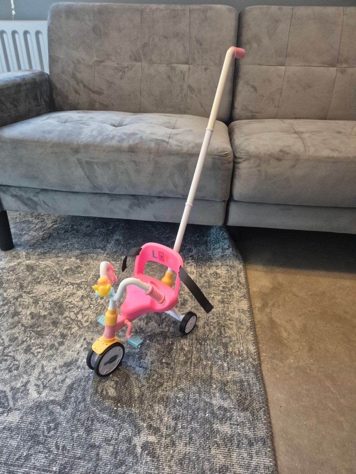 Baby Born poppenfietsje met duwstang, Ophalen, Zo goed als nieuw, Babypop