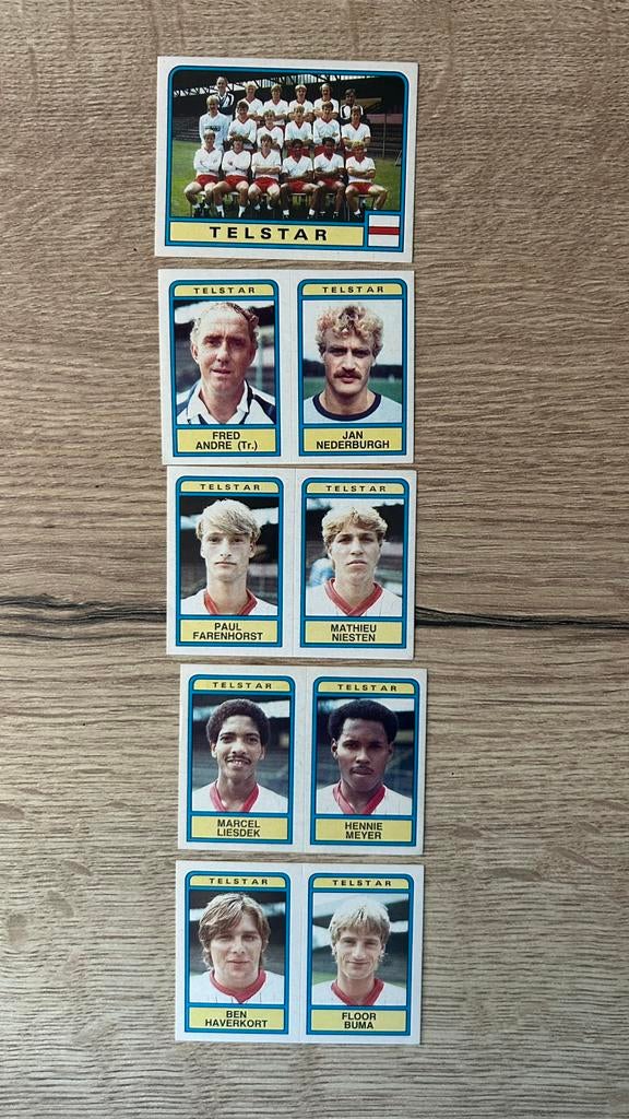 Panini Voetbal 84 plaatjes Telstar 5x, Verzenden, Zo goed als nieuw, Meerdere plaatjes