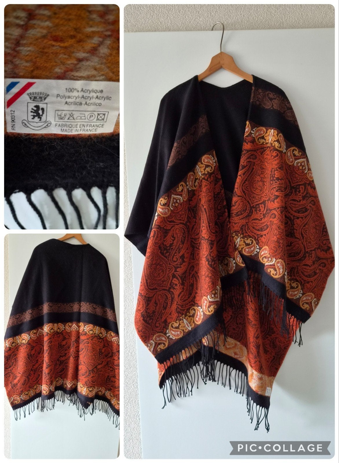 Stijlvolle Omslagdoek met Paisley Patroon - 100% Acryl, Maat 46/48 (XL) of groter, Ophalen of Verzenden, Sjaal, Onbekend