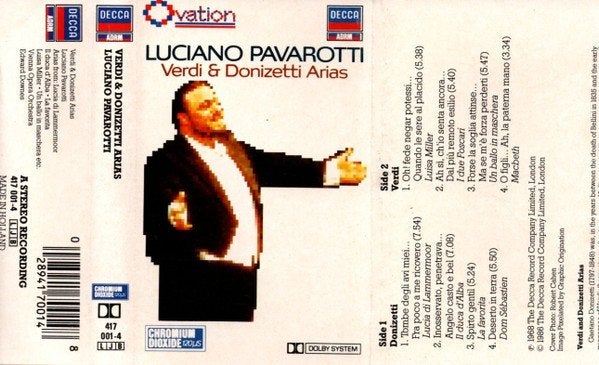 Pavarotti Verdi & Donizetti Arias MC, Gebruikt, Klassiek, 1 bandje, Ophalen of Verzenden