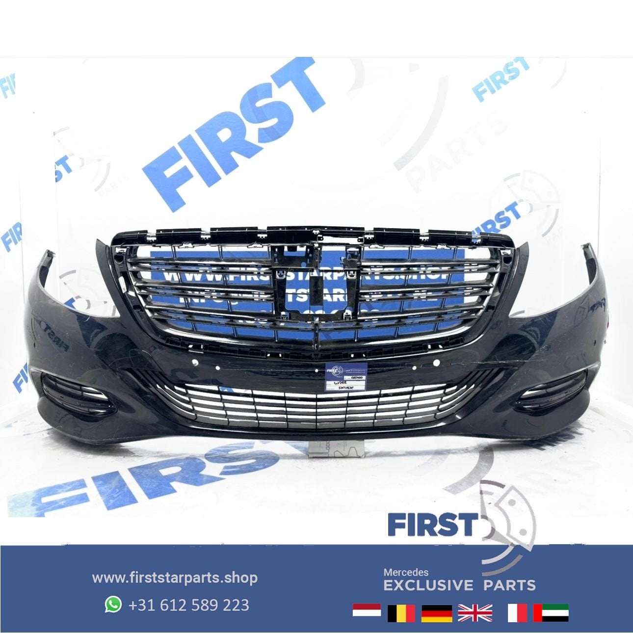 W222 BUMPER S KLASSE VOORBUMPER ZWART WIT GRIJS FACELIFT ori, Gebruikt, -, Voor, Ophalen of Verzenden