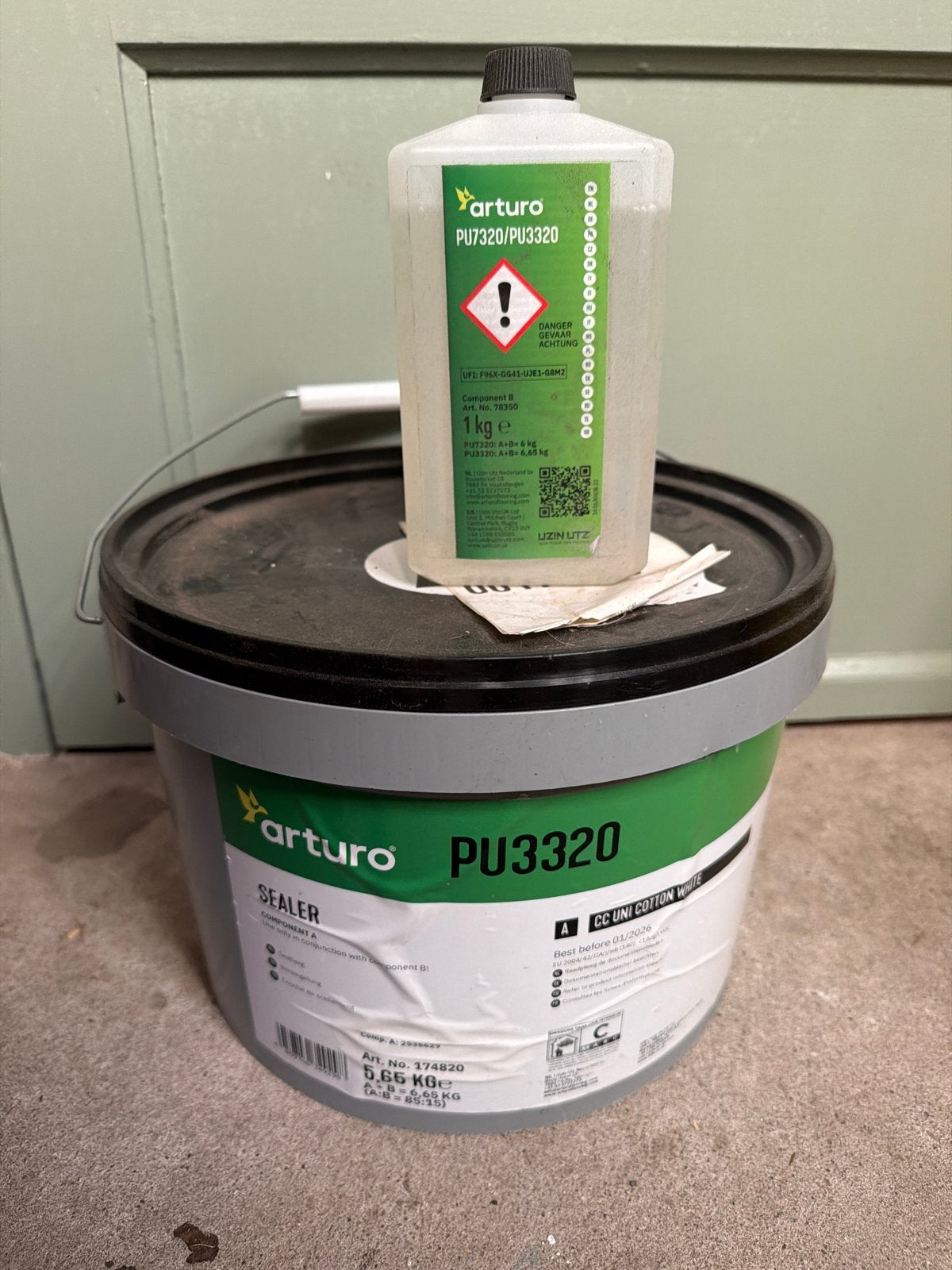 Arturo PU3320 Sealer & PU7320/PU3320 Component A & B, 5 tot 10 liter, Wit, Nieuw, Ophalen of Verzenden