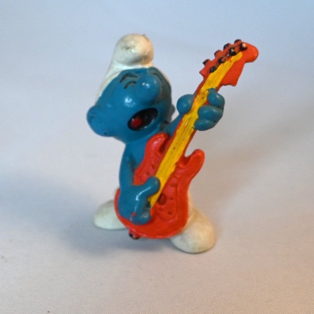 20023: Smurf met gitaar, Ophalen of Verzenden, Gebruikt, Muzieksmurf, Poppetje, Figuurtje of Knuffel