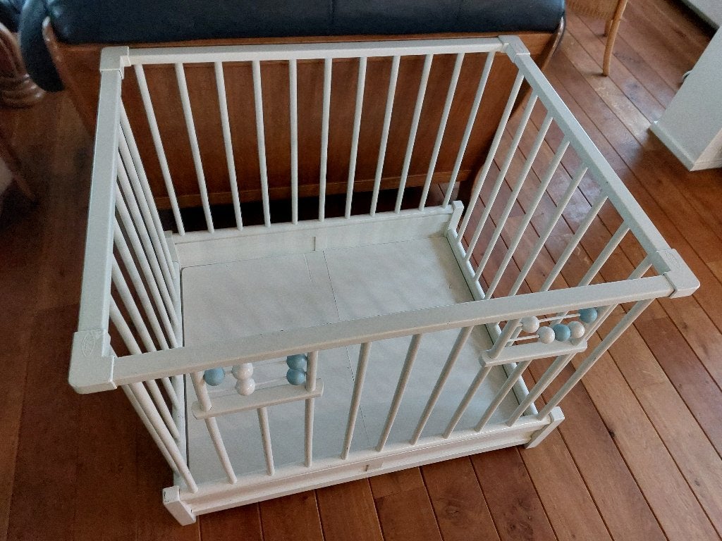 Box met boxkleed, Kinderen en Baby's, Boxen, Ophalen, Gebruikt, Rechthoekig, In hoogte verstelbaar