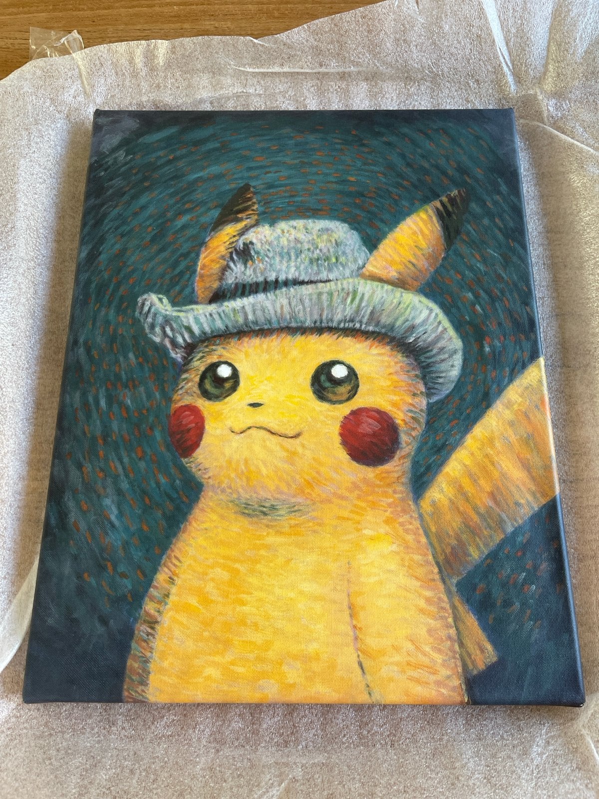 Pikachu van Gogh Canvas 34x45 - Officieel, Minder dan 50 cm, Nieuw, Ophalen of Verzenden, Print