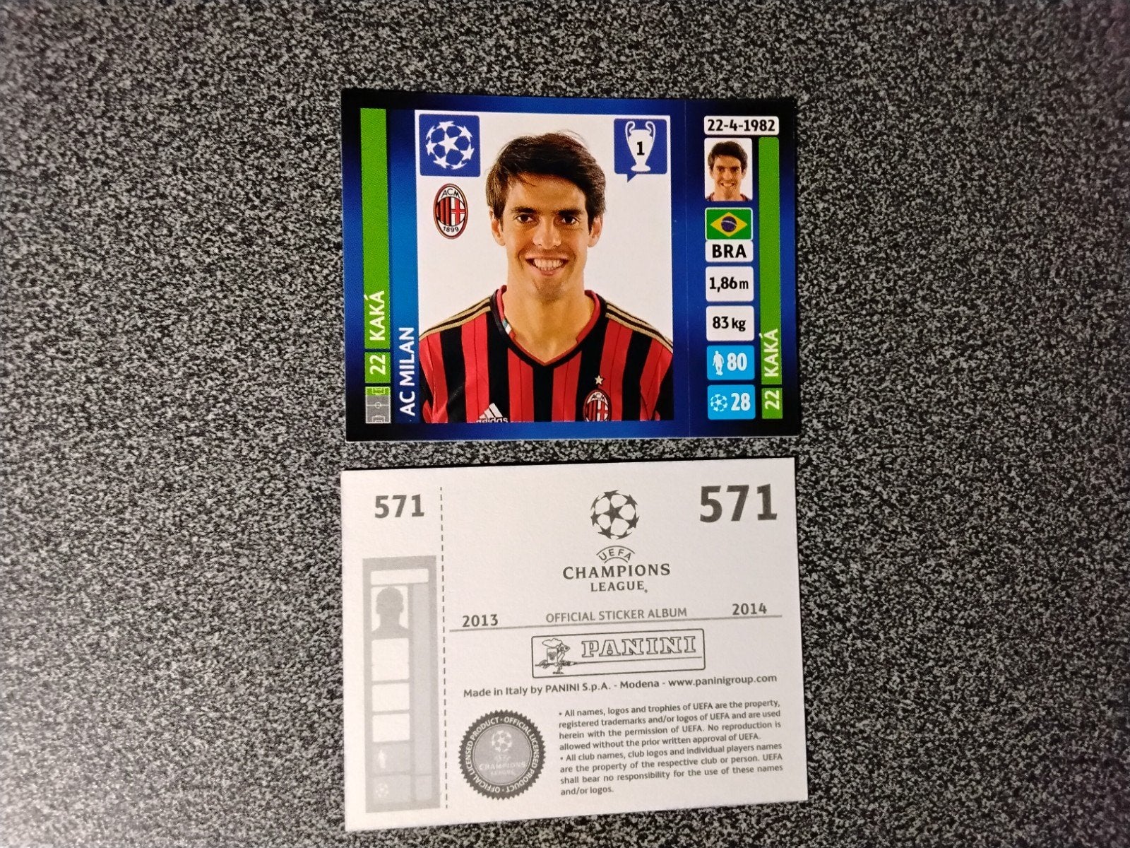 Panini Sticker Kaka Champions League 2013/2014, Verzamelen, Ophalen of Verzenden, Zo goed als nieuw, Buitenlandse clubs, Poster, Plaatje of Sticker