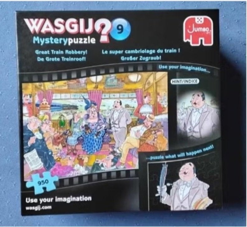 Wasgij puzzel 'de grote treinroof!', Ophalen, 500 t/m 1500 stukjes, Zo goed als nieuw, Legpuzzel
