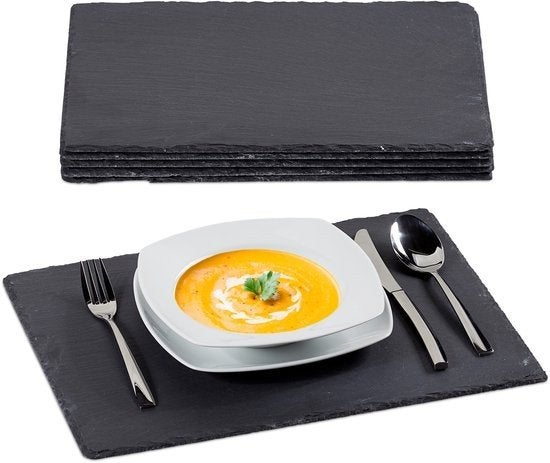 serveerplank leisteen - set van 6 - groot - onderzetter, Overige materialen, Nieuw, Ophalen of Verzenden, Bord(en)