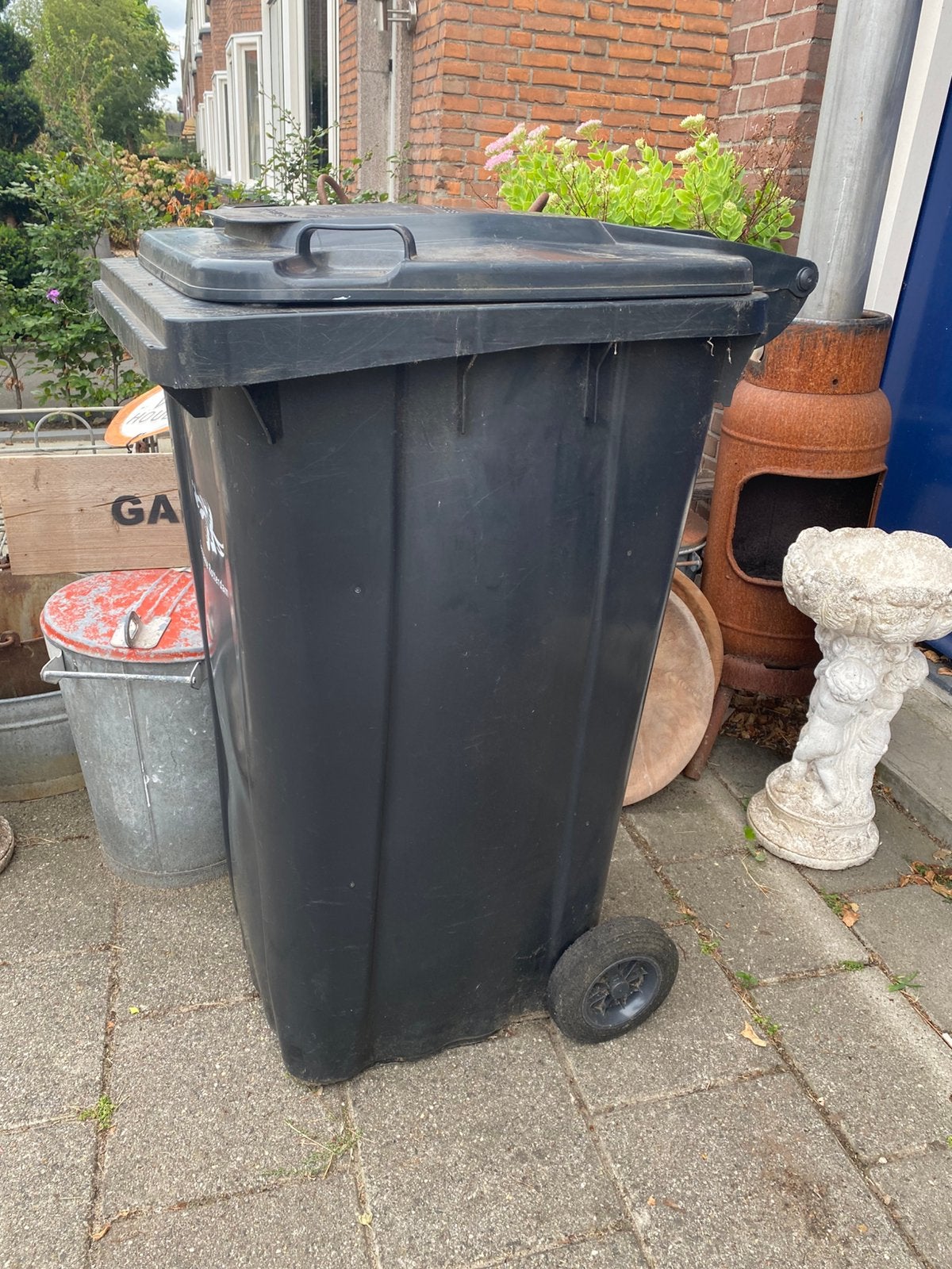 Kunststof rolcontainer grijs AFVALCONTAINER, Ophalen, Kunststof, Gebruikt, 40 liter of meer