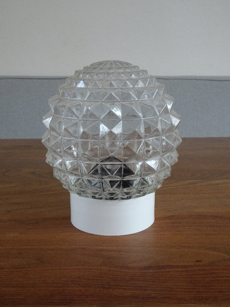 Plafondlamp, plafonnière, 50/60 bol lamp, Huis en Inrichting, Ophalen of Verzenden, Zo goed als nieuw, Glas, Minder dan 50 cm