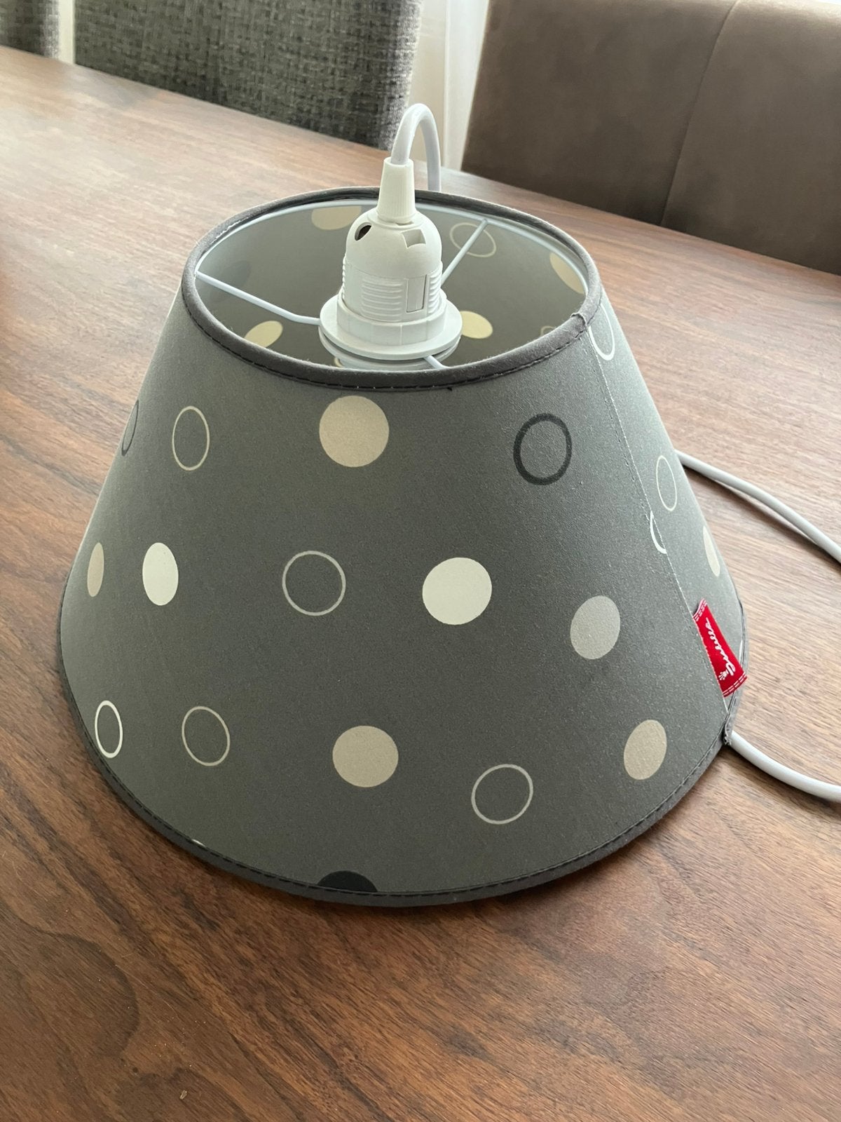 Isabella voortent hanglamp met stippenpatroon - Grijs, Ophalen, Zo goed als nieuw