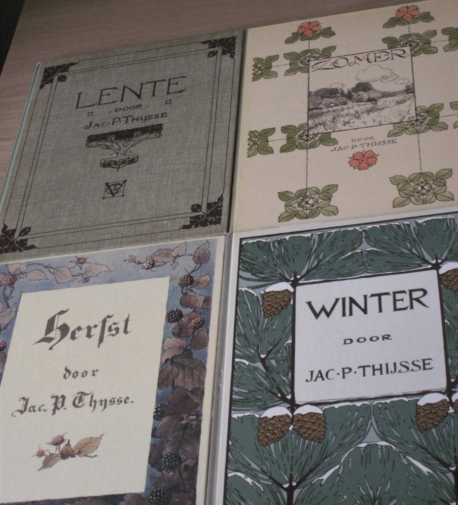4 verzamelalbums Jac.P.Thijsse lente, zomer, herfst, winter, Antiek en Kunst, Ophalen of Verzenden