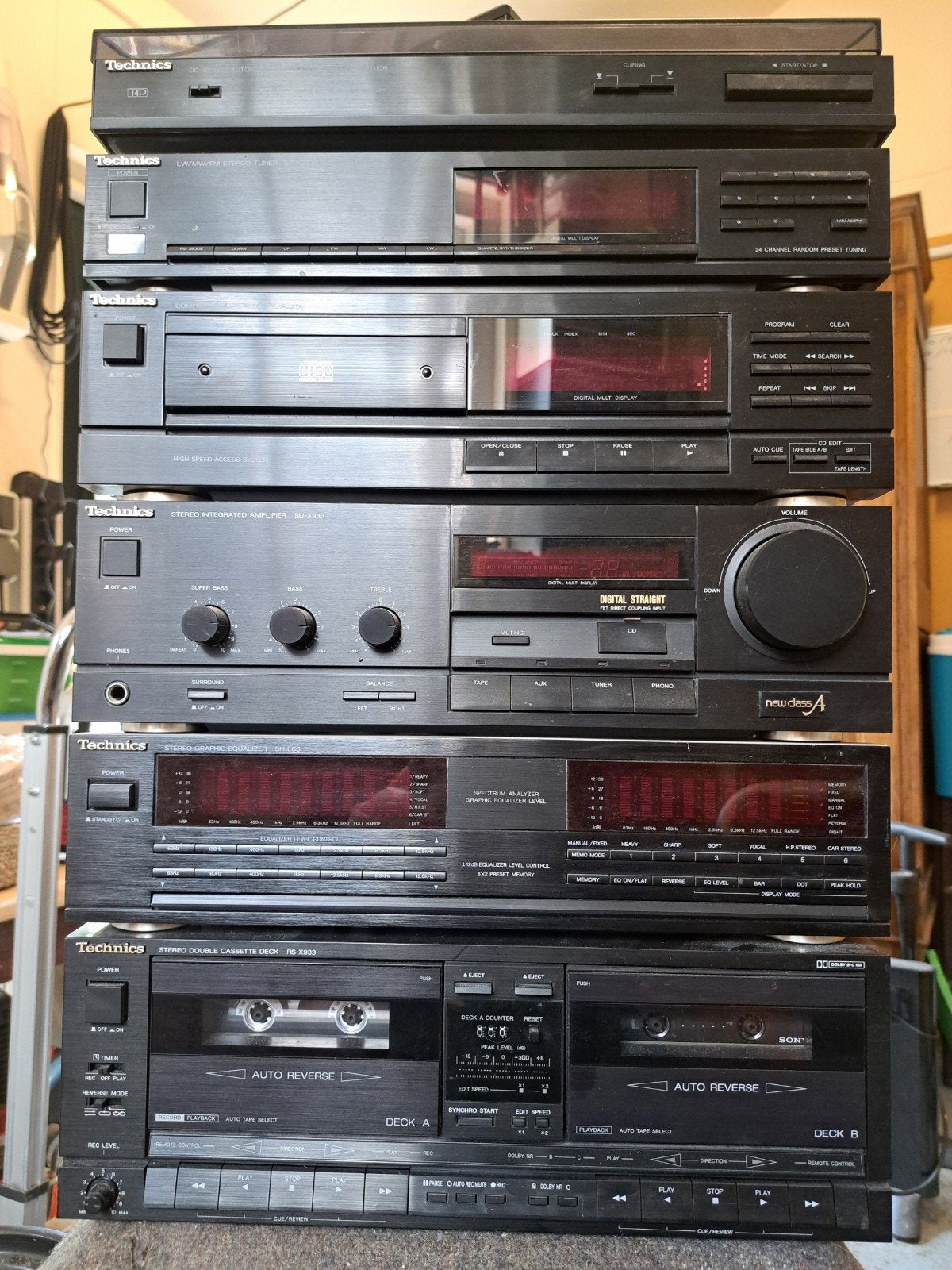 Technics Hifi Set: Versterker, CD, Tuner, Cassette, Equalize, Audio, Tv en Foto, Stereo-sets, Ophalen, Gebruikt, Cassettedeck