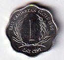 1  cent  1992  East Caribian States km. 10 ( 0,25 ), Ophalen of Verzenden, Noord-Amerika, Losse munt