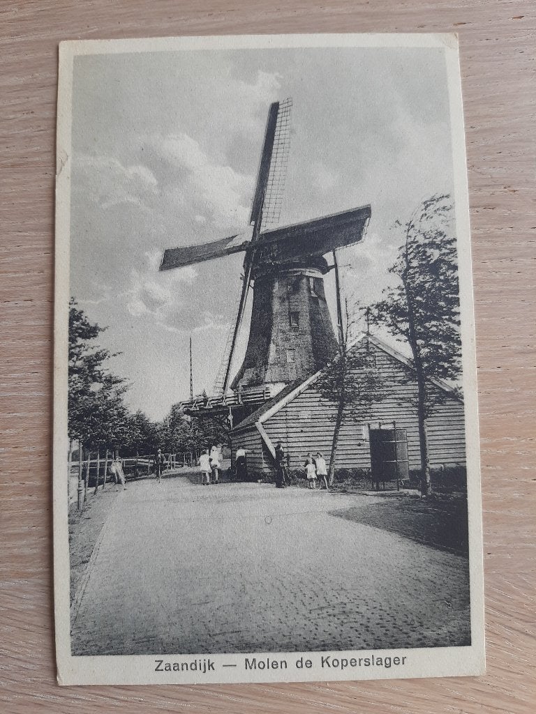 oude kaart Zaandijk, Molen de koperslager, jaren 20-30?, Ophalen of Verzenden, 1920 tot 1940, Ongelopen, Noord-Holland