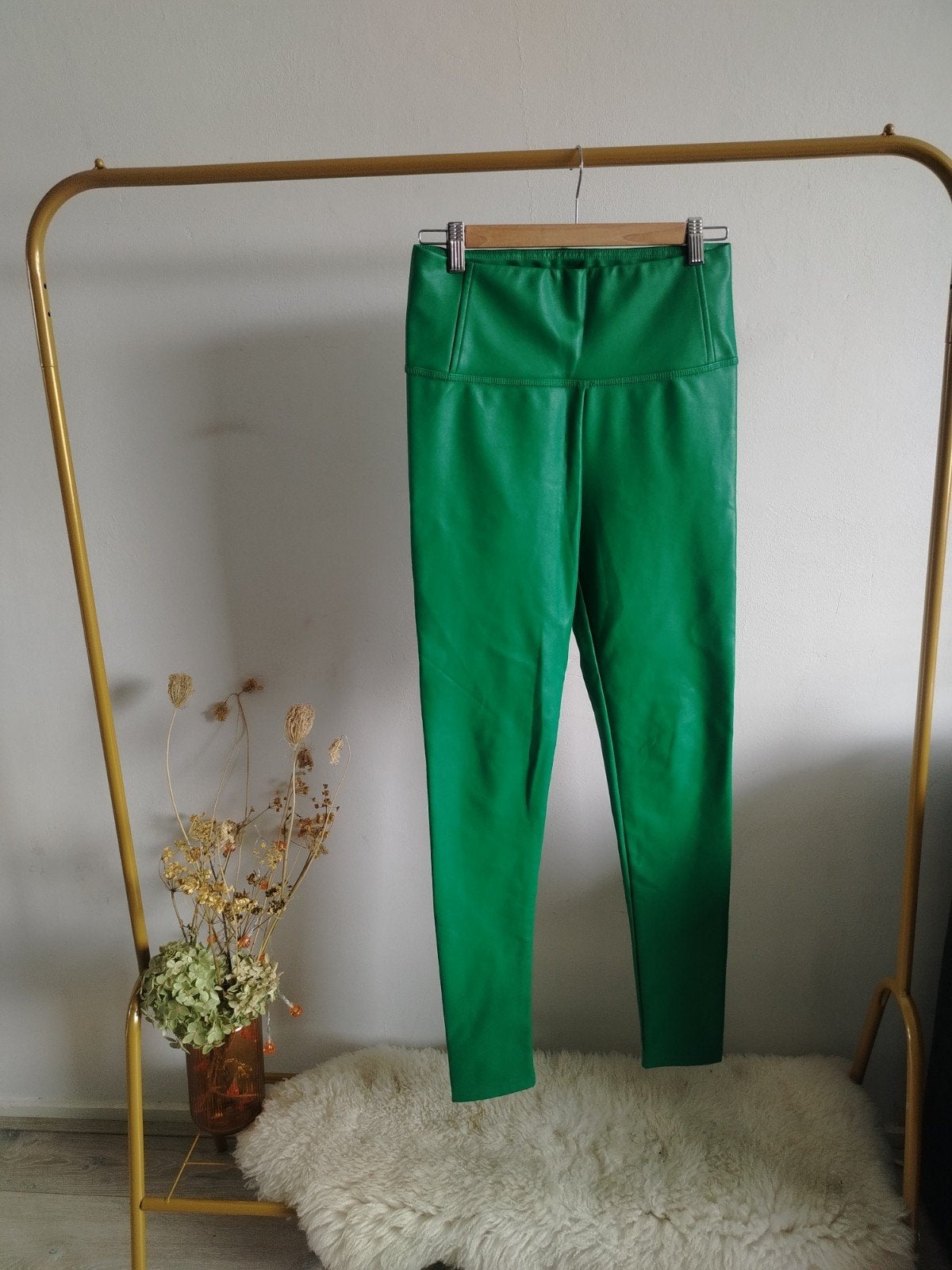 Groene leren legging van Chica's Mode, maat S, Kleding | Dames, Legging, Maat 36/38 (S), Nieuw, Chica's Mode