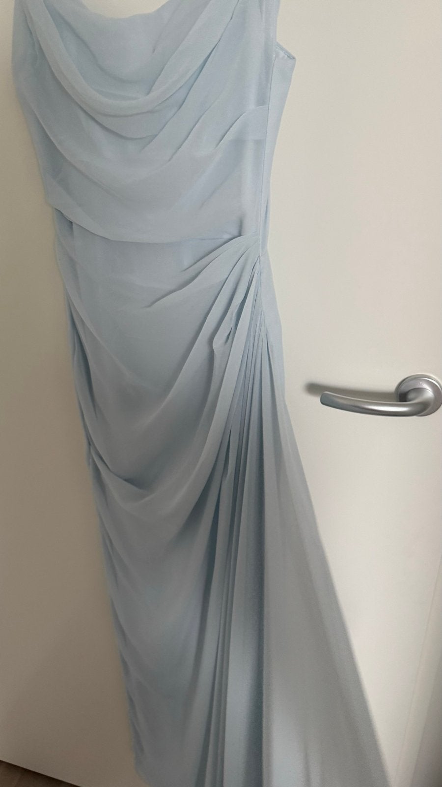 ASOS Lichtblauwe Off-shoulder Jurk - Maat 36, Blauw, Ophalen of Verzenden, Zo goed als nieuw, Maat 36 (S)