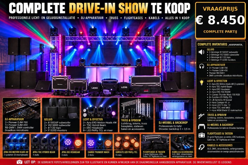 Complete professionele Drive-In Show – licht, geluid, DJ –, Dj