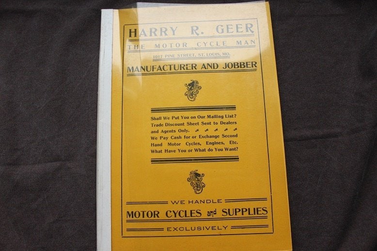 Harry R. Geer the motorcycle man catalogus +/- 1910, Ophalen of Verzenden, Gelezen