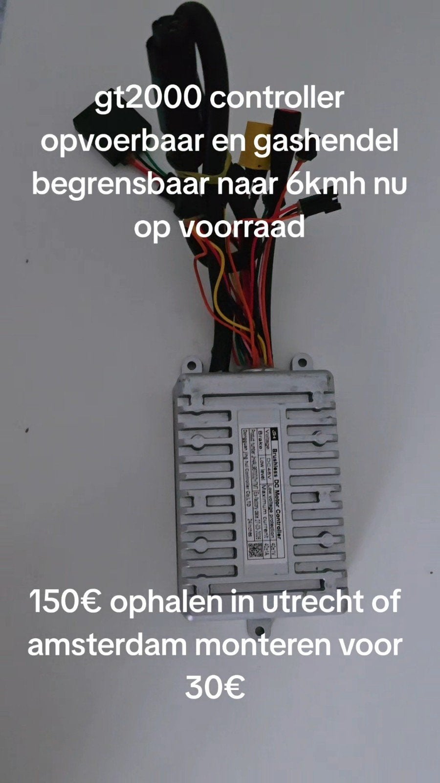 Gt2000 controller 6kmh gashendel met killswitch, Ophalen