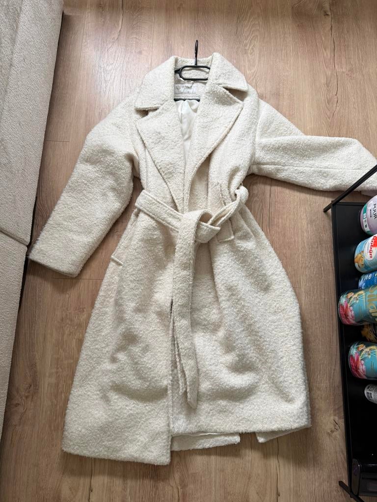 Teddy jas / lange jas, Ophalen of Verzenden, Zo goed als nieuw, Maat 42/44 (L), Beige