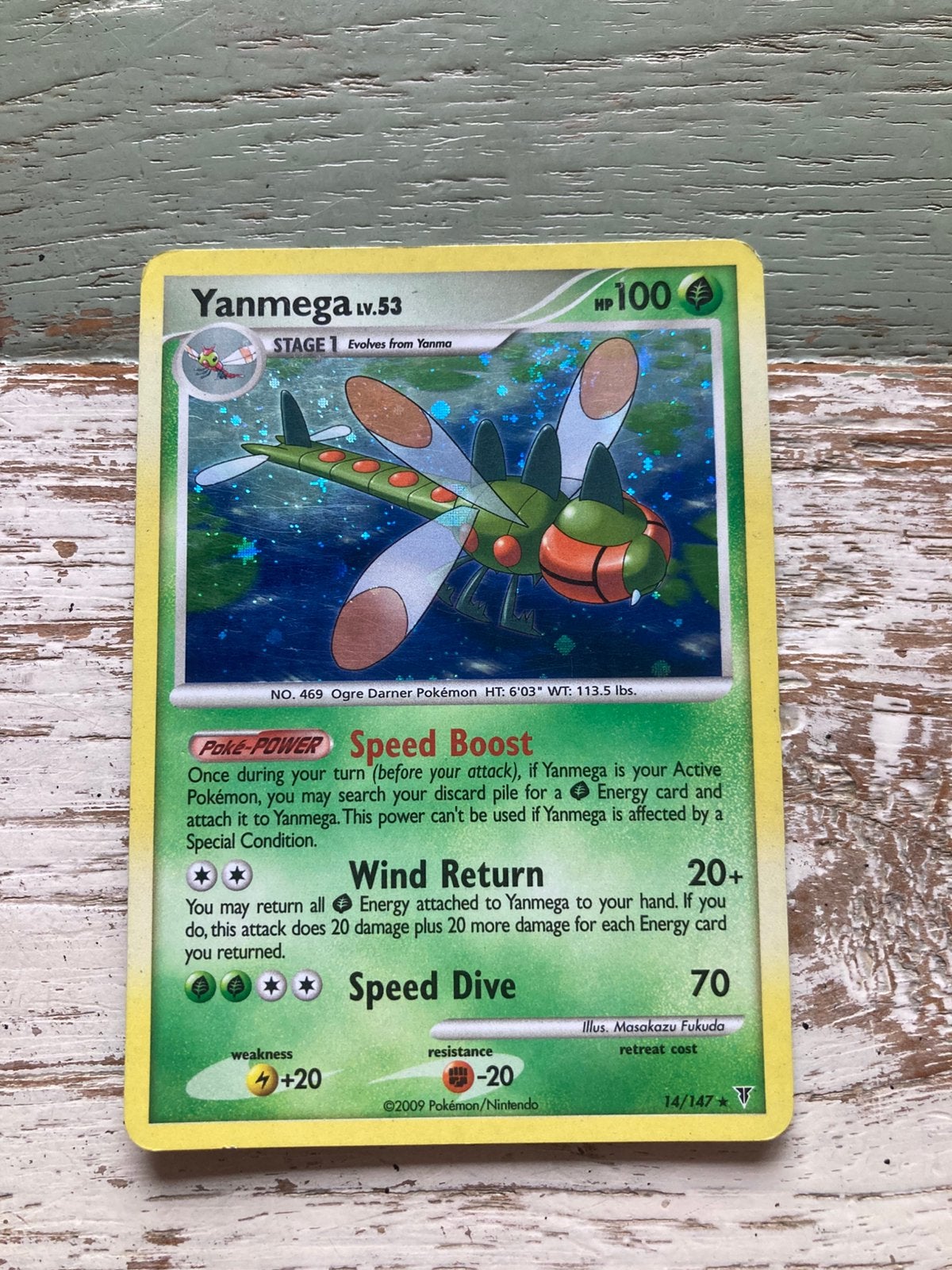 Pokemon kaart Yanmega Holo, Ophalen of Verzenden, Zo goed als nieuw
