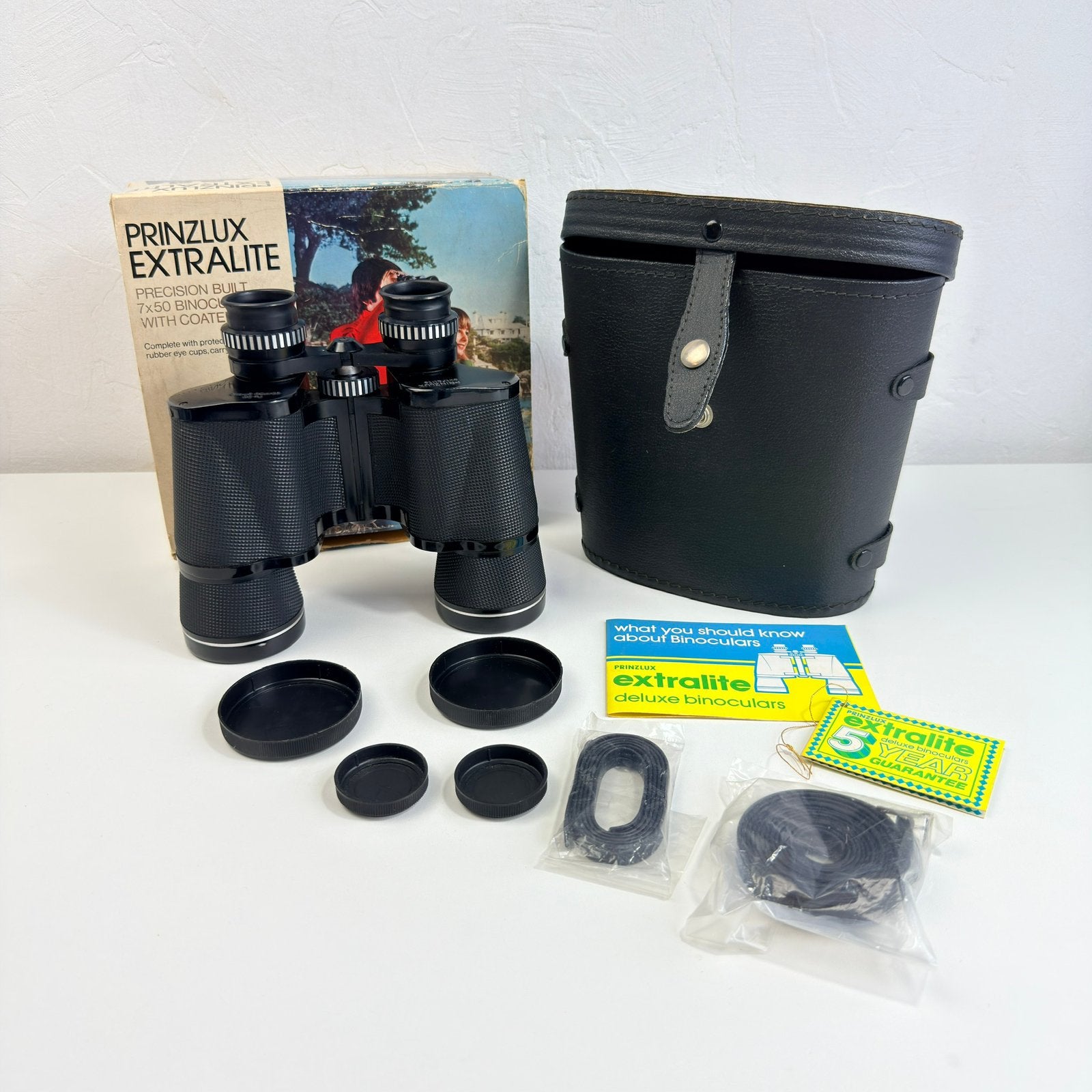 Vintage nieuwe Prinzlux Extralite 7x50 verrekijker, Audio, Tv en Foto, Optische apparatuur | Verrekijkers, D, Nieuw, Ophalen of Verzenden