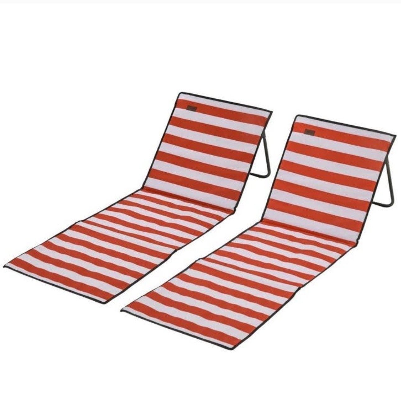 2x Strandstoel Opvouwbaar Rood Wit Gestreepte Strandmat NEW, Nieuw, Ophalen of Verzenden, A, A