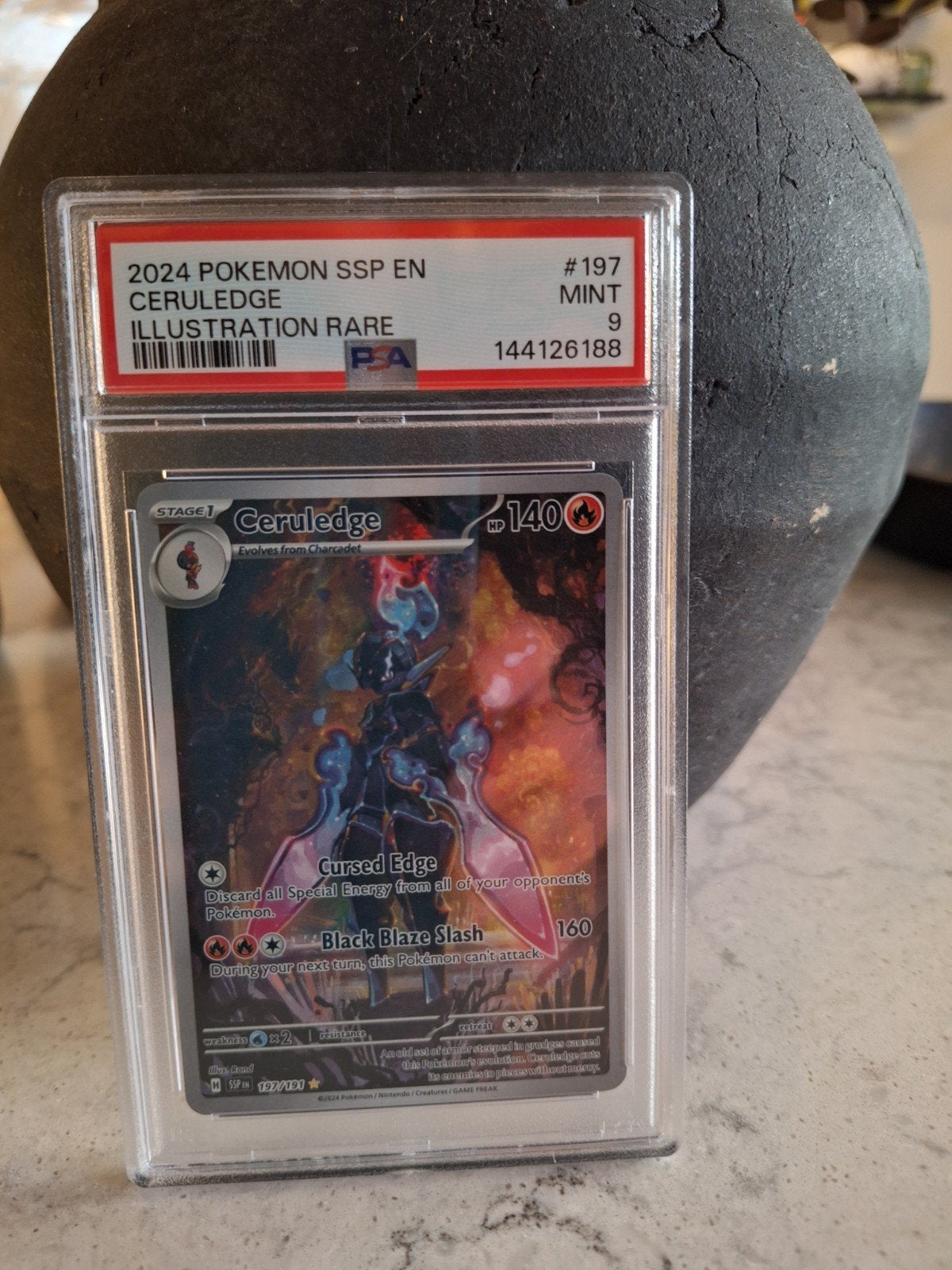 PSA 9 MINT Ceruledge #197 Illustration Rare Pokémon Kaart, Ophalen of Verzenden, Zo goed als nieuw, Losse kaart