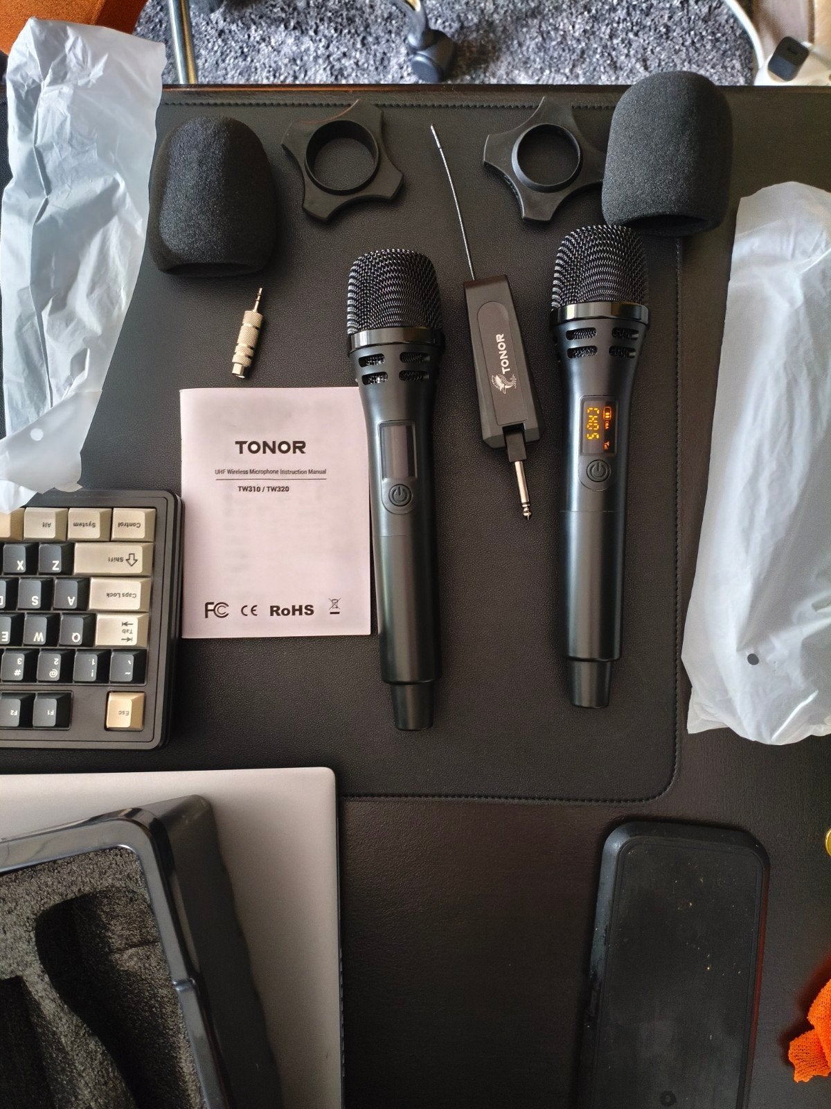 TONOR Draadloze Microfoon Set - Zang & Instrument, Muziek en Instrumenten, Microfoons, Zo goed als nieuw, Zangmicrofoon, Draadloos
