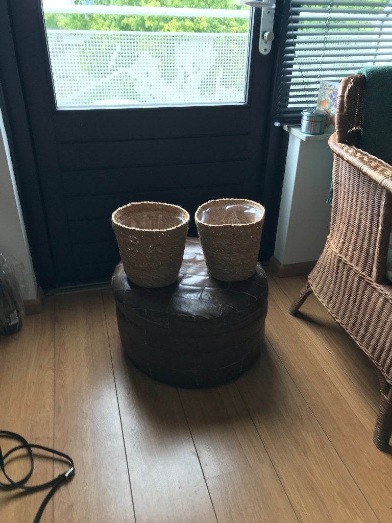 rieten bloempot, Overige materialen, Rond, Ophalen of Verzenden, Binnen