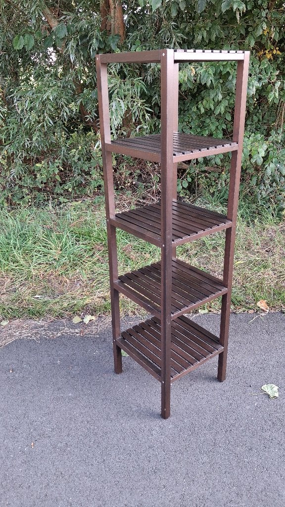 Ikea Molger Massief houten rek donkerbruin 37 x 37 x 140, Huis en Inrichting, Ophalen, (Half)hoge kast, Minder dan 50 cm, Gebruikt