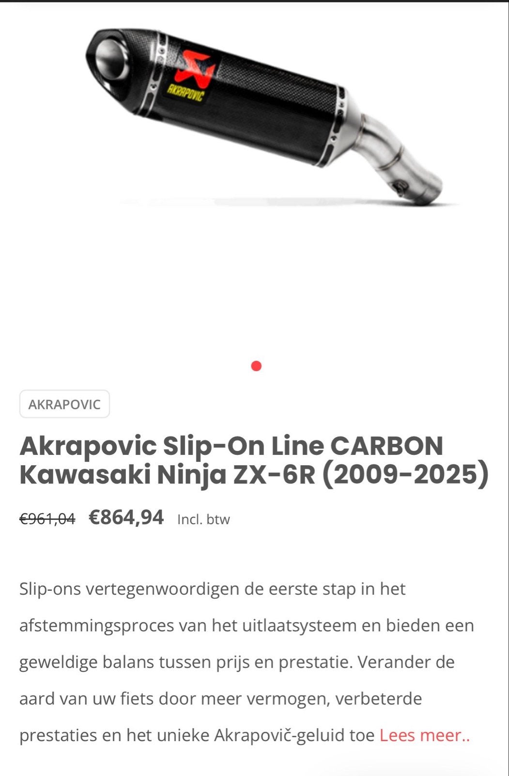 Akrapovic Slip-On CARBON voor Kawasaki Ninja ZX-6R (2009-202, Ophalen of Verzenden, Nieuw