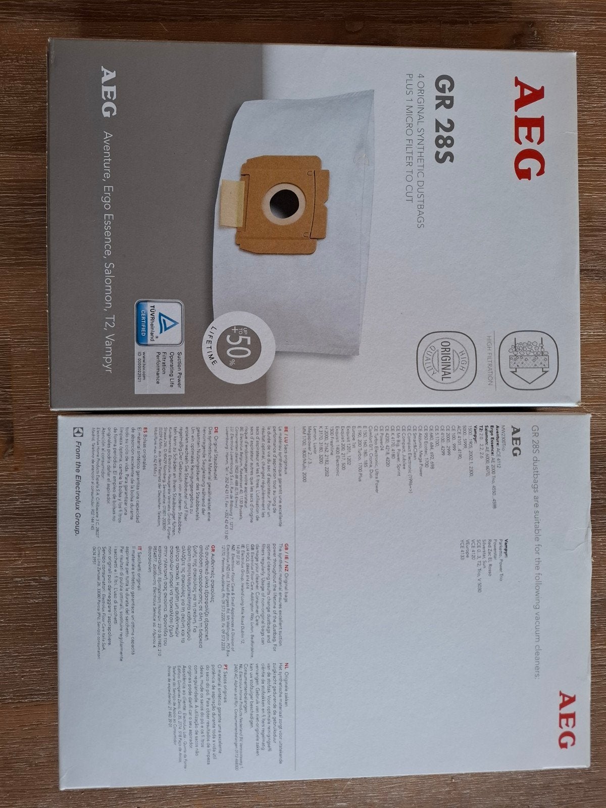 AEG GR 28S stofzuigerzakken (4 stuks + microfilter) x2