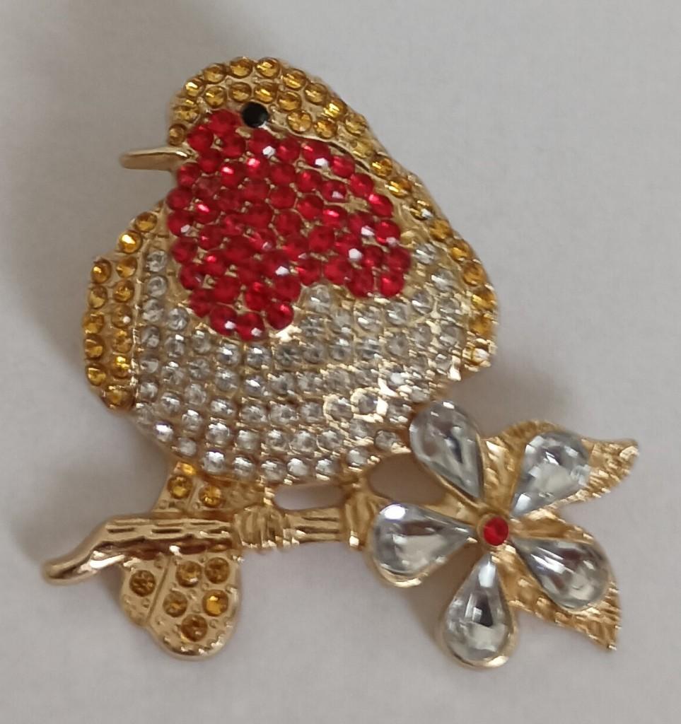 Vogel broche, Overige materialen, 4 tot 7 cm, Overige kleuren, Nieuw