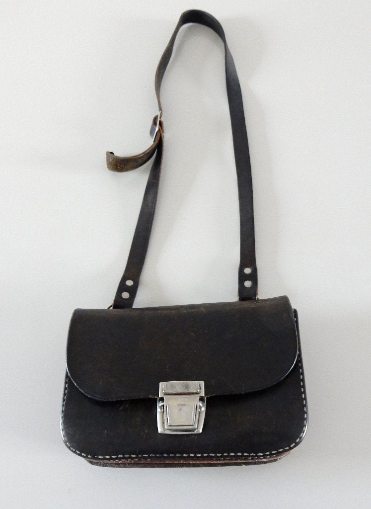 Vintage tas - melkboertas / bakkerstas / geldtas, Sieraden, Tassen en Uiterlijk, Tassen | Schoudertassen, Ophalen of Verzenden