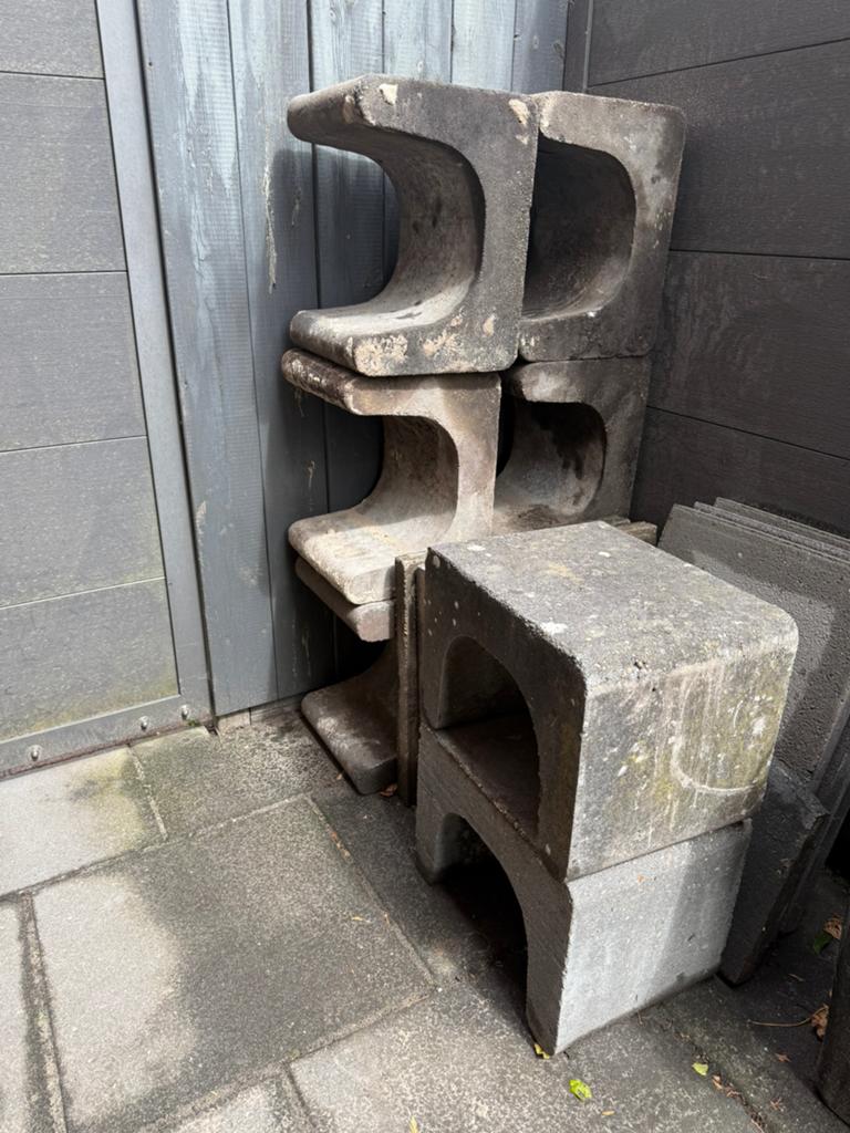 8 Betonnen U-elementen voor tuin en landschap, Tuin en Terras, Ophalen, Overige materialen, Gebruikt, Overige typen