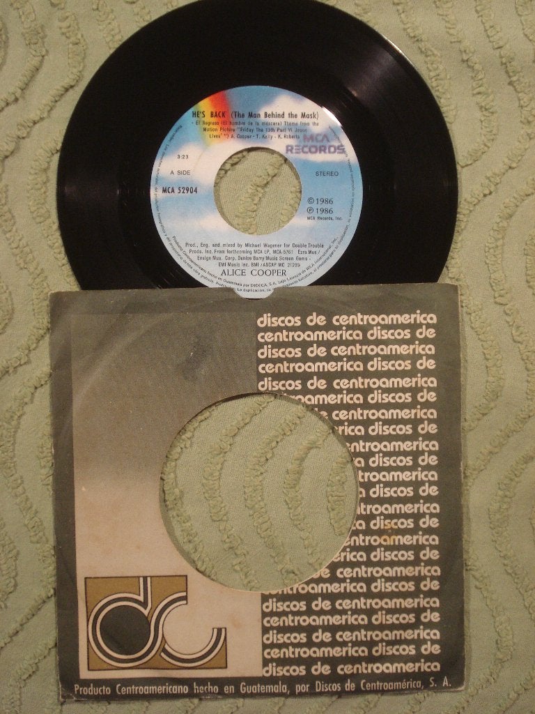 Alice Cooper 7" Vinyl Single: ‘He’s back’ (Guatemala), Ophalen of Verzenden, Zo goed als nieuw, 7 inch, Rock en Metal