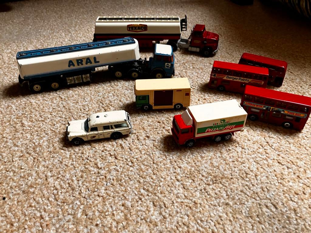 Vintage Matchbox/Lesney speelgoedauto's en vrachtwagens, Ophalen of Verzenden, Gebruikt