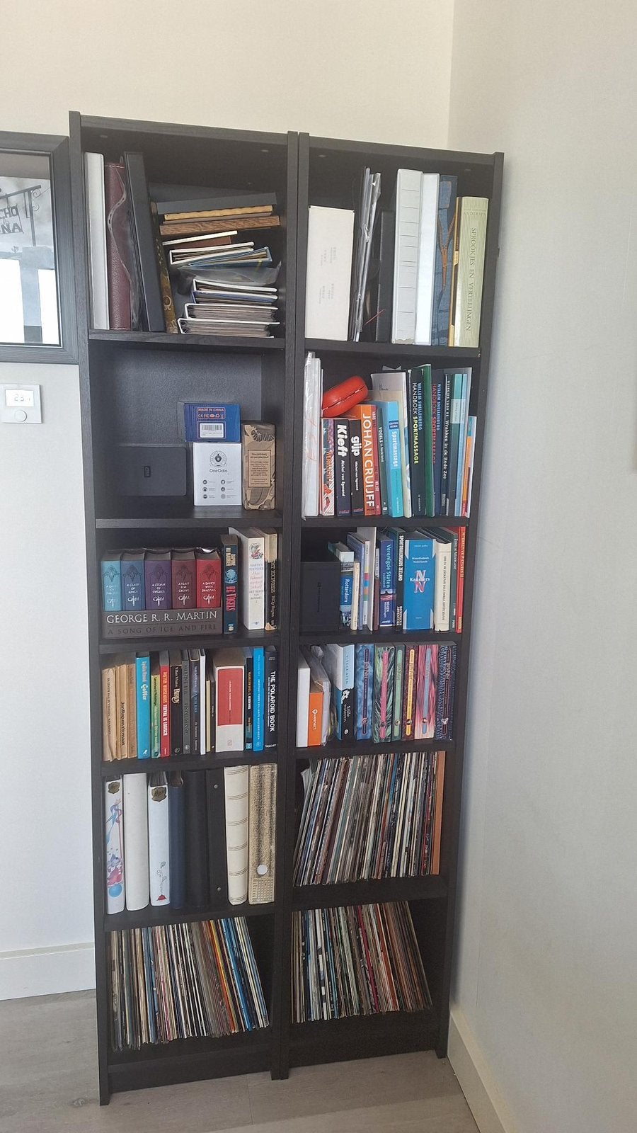 Bruin-zwart bureau en kasten IKEA, Ophalen, Zo goed als nieuw