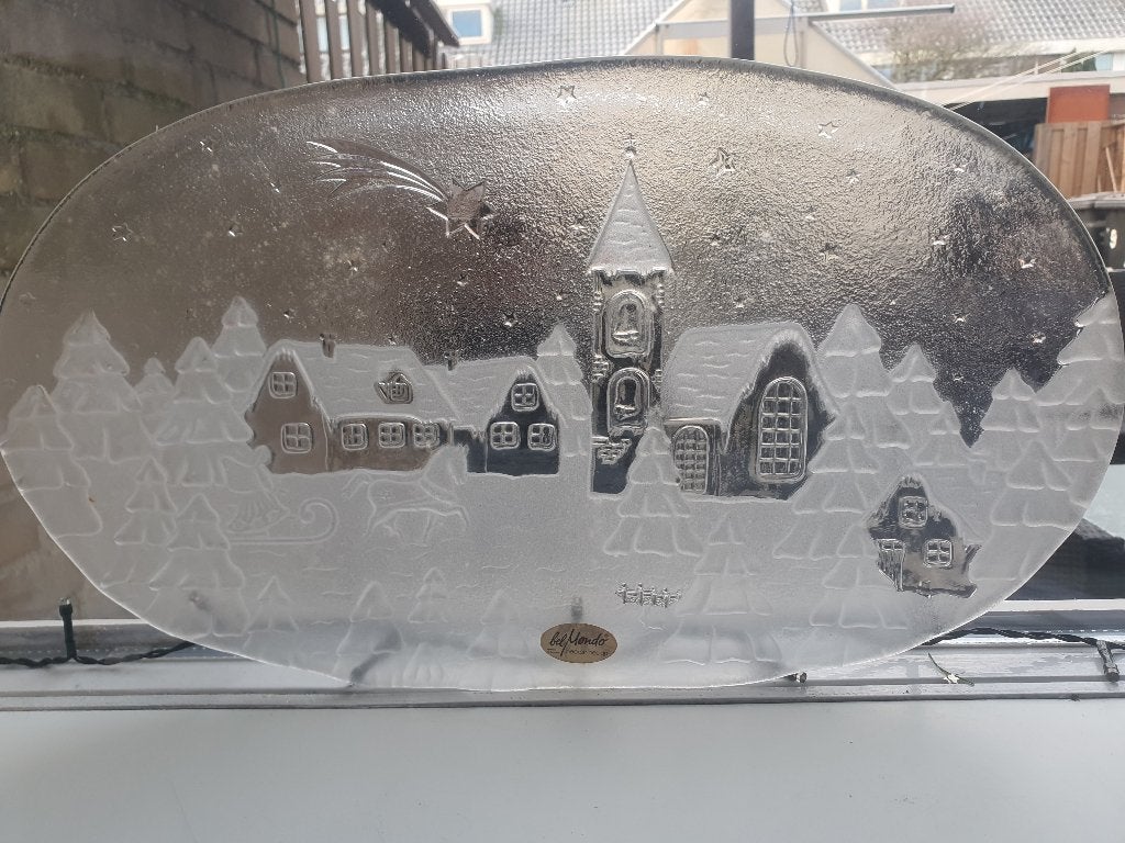 Belmondo Becker Design Kerst Serveerbord Winterglas, Ophalen of Verzenden, Zo goed als nieuw, Hout