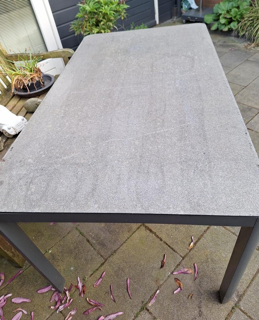 Grijze tuintafel, Tuin en Terras, Tuintafels, Ophalen, Gebruikt, Rechthoekig, Aluminium