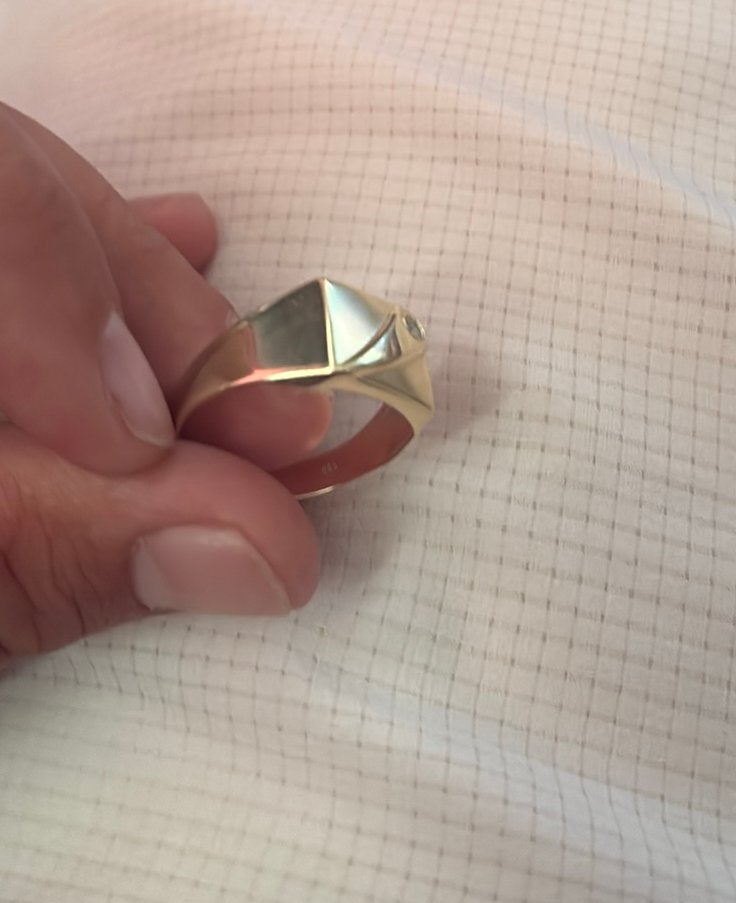 Wit goude ring 14 k, met een zirkonia diamand., Met kristal, 20 of groter, Wit, Heer