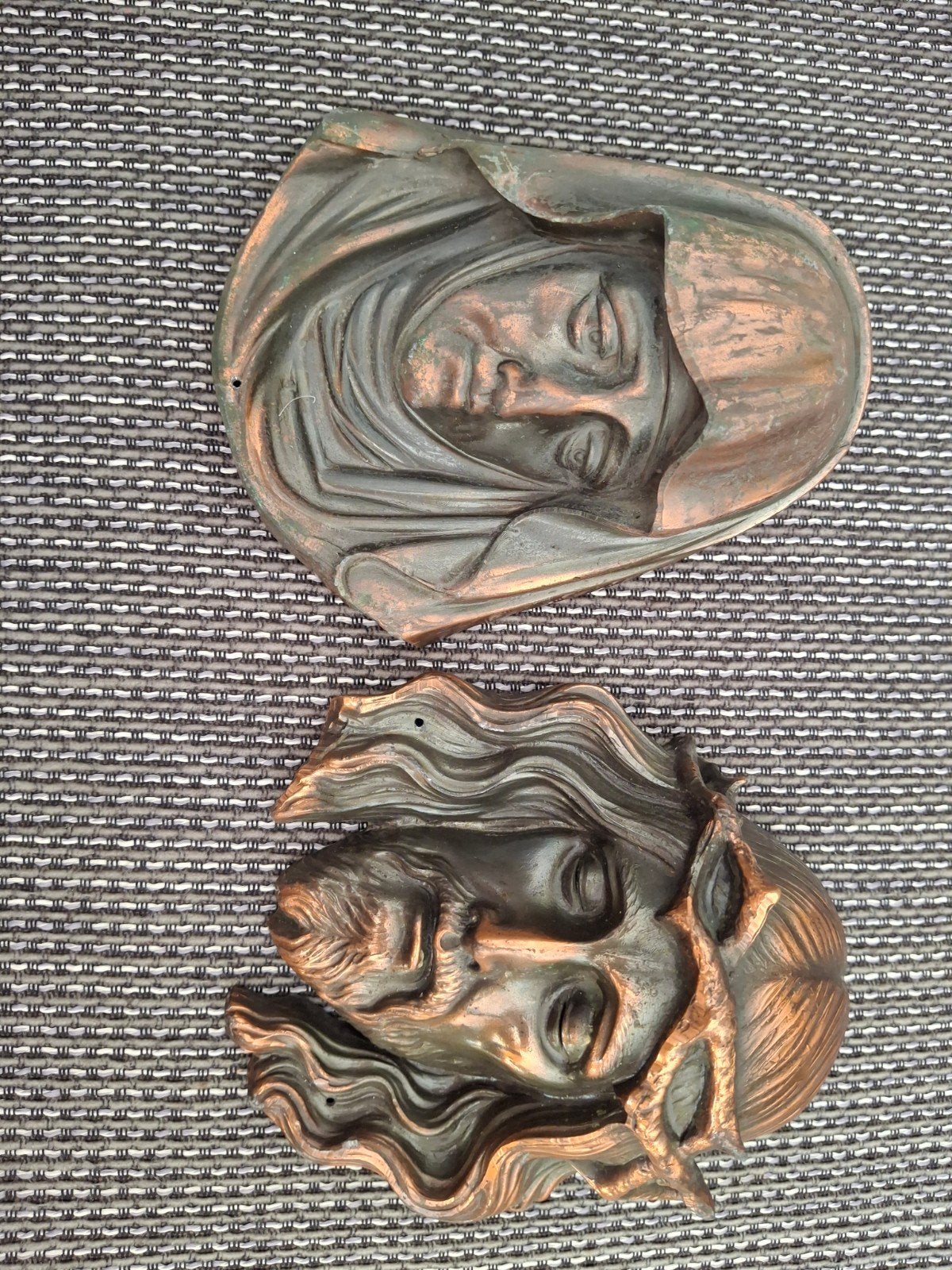 bronzen hoofden, Antiek en Kunst, Ophalen, Brons