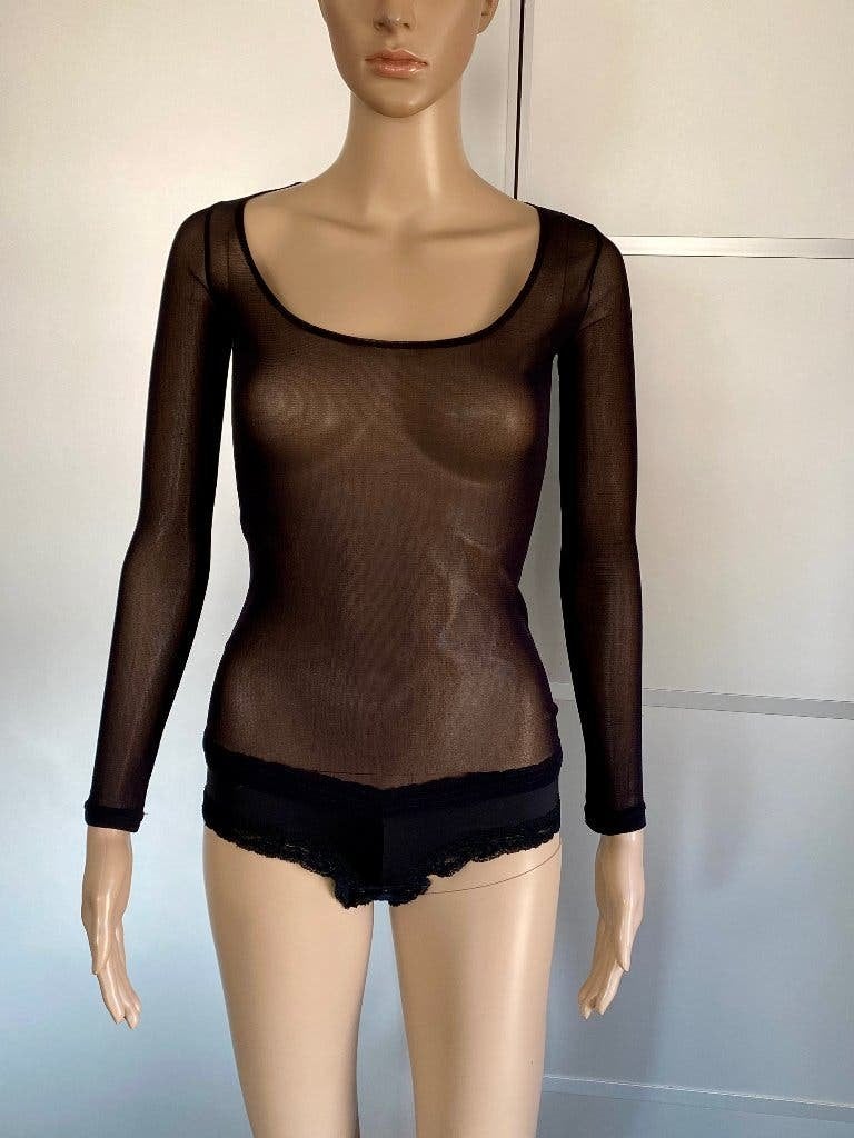 J163 Marlies Dekkers mt. M=38 Top body doorschijnend zwart, Maat 38/40 (M), Marlies Dekkers, Zwart, Ophalen of Verzenden